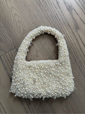 Zara Pearl-Embellished Mini Bag - Ivory